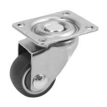 24 Pack 1 Inch Low Profile Casters Wheels Soft Rubber Swivel Caster with 360 Degree Top Plate 100 Lb Total Capacity
