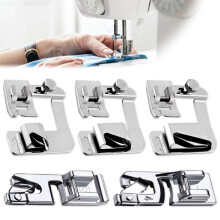 Sewing machine hem foot presser, 5 pieces stainless steel silver multifunctional sewing foot sewing machine presser foot sewing machine hous