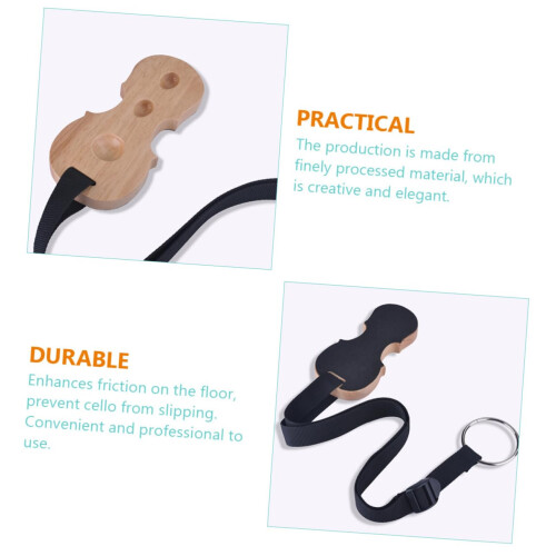 Wooden Cello Endpin Rest with Adjustable Strap and NonSlip Floor Protector for Stable Performance 1