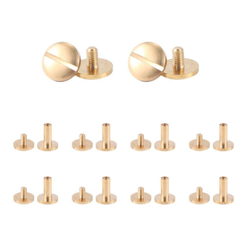 10x Arc Solid Brass Button Stud Screw Nail Screw back Leather Rivet Belt 10mm