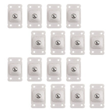 16 St SjäLvhäFtande Hjul för FöRvaringslåDor 360 Graders Rotation Rostfritt StåL Kulhjul 4,5 X 2,8 cm (Vit)