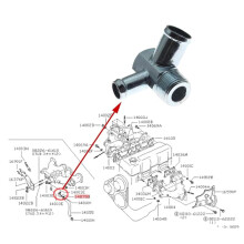 Water Coolant Fitting 3 Way Connector 14075-W0401 for Truck Pickup Z20 Z22 Z24 1983-1986 14075W0401