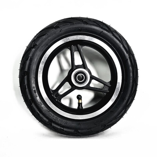 Pneu A Vácuo de 9 Polegadas, 9x3.00-6, Sem Câmara, com Cubo, para Scooter Elétrica e Cadeira de Rodas Elétrica. Diâmetro Interno de 12 mm. 1