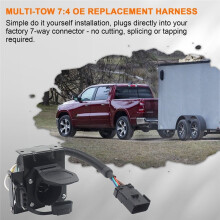 7 Way Round 4 Pin Flat Trailer Connector Tow Harness for RAM Dakota
