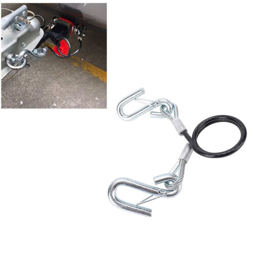 3500lbs Load Capacity Trailer Safety Cable with 2 Hook Galvanized Iron High Strength for RV 2