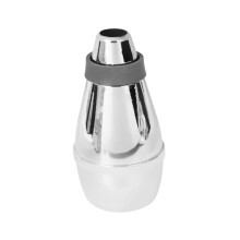Silver Straight Trumpet Mute for Bb Trumpet Practice, Easy Installation, Sound Reduction