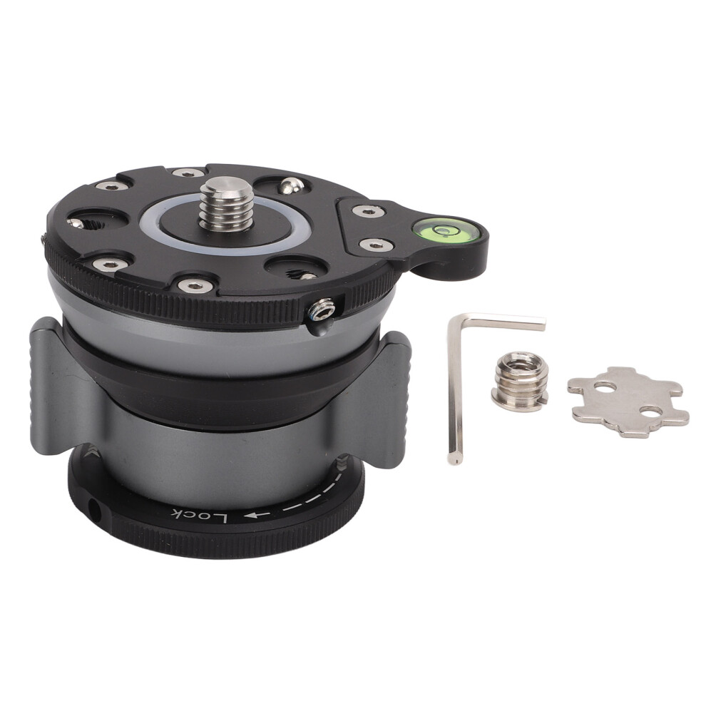 Aluminum Alloy Tripod Leveling Base With Bubble Level For Cameras, 1/4 & 3/8 Inch Thread 4361390637822