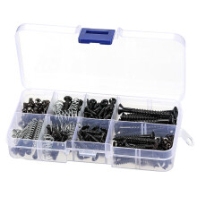 Electric Guitar Screw Kit with Storage Box for DIY Guitar , Black Hardware Assortment