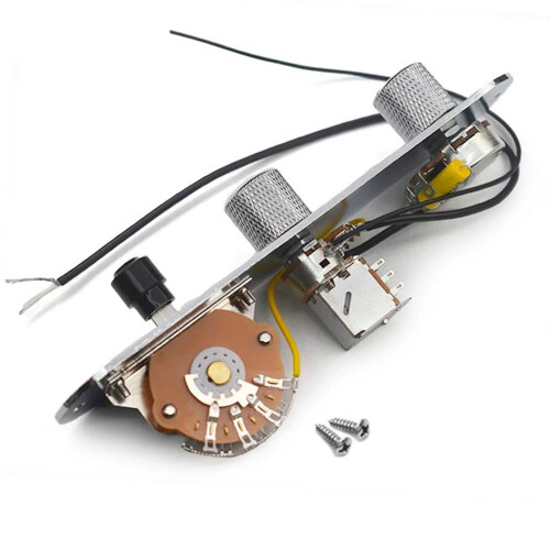 Prewired Control Plate with PushPull Coil Split 250K Pots Chrome Wiring Harness for Telecaster