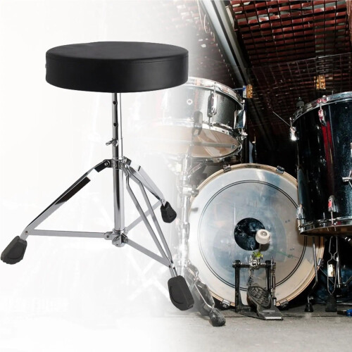 Drum Throne with Comfortable Padded Seat, Adjustable Height, Foldable Tripod for Musicians 1