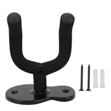 Black Guitar Wall Mount Holder with Neck Support Scratch Protection and Easy Installation