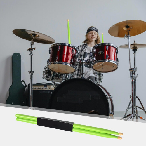 Neon Maple Drum Sticks for Kids and Practice Pad, Lightweight Design with Balanced Rebound Control 1