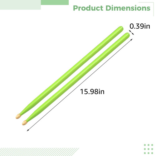 Neon Maple Drum Sticks for Kids and Practice Pad, Lightweight Design with Balanced Rebound Control 2