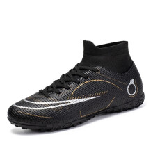 (2508 broken nails black, 35) New Men Women Kids Low-Top Soccer Cleats, AG & TF Studs Football Shoes for Match & Training