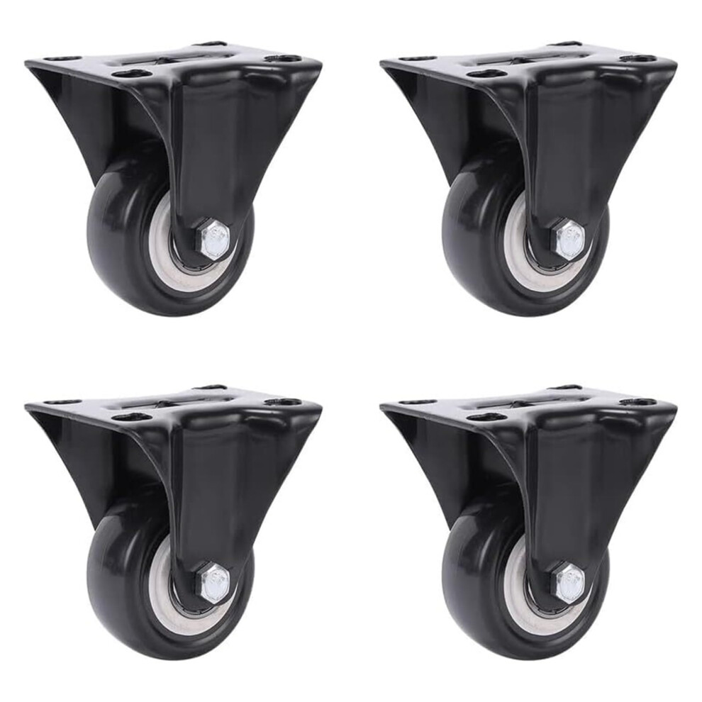 1.5 Inch Heavy Duty Swivel Casters Set Of 4, Quiet Pu Furniture Caster Wheels For Workbench Trolley 9092120917031
