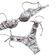 Dames tweedelig badpak Comfortabel bloemenprint badpak-L