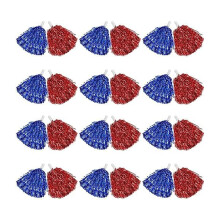 Pompoms Plastic Handheld Cheerleader Pompoms with Mini-blue red