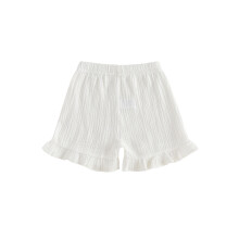 (3-4 Years, White) Toddler Baby Girl Ruffle Shorts Solid Color Elastic Waist Bloomers Casual Infant Shorts