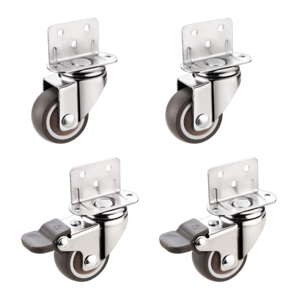 32Mm Furniture Casters With Brakes, Silent Smooth Rotation, LâShaped Plate Casters With Secure Locking 9771547290063