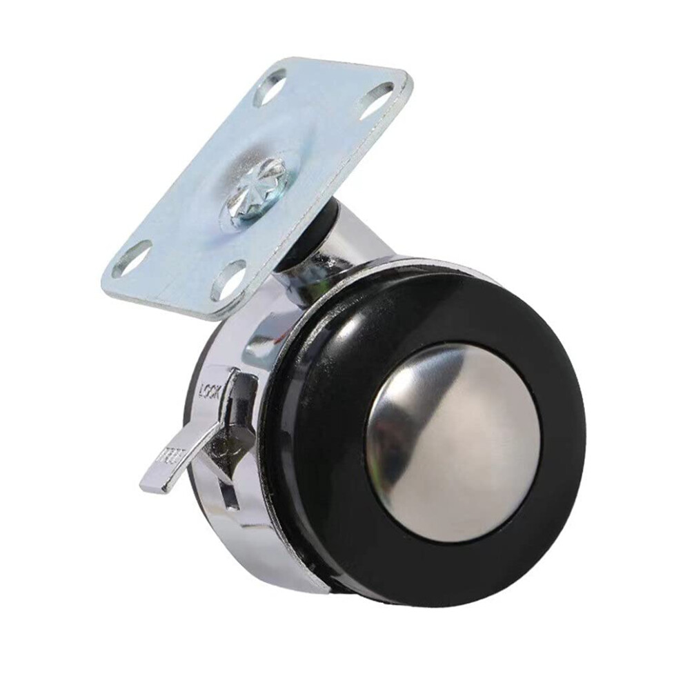 4Pcs Office Chair Casters 1.5 Inch Quiet Rubber Swivel Caster Wheels With Brake For Furniture Floor Protection 9330225322269