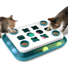 Cat Treat Puzzle Toy - 2 in 1 Interactive Track Toy & Food Puzzle Slow Feeder for Indoor Cats, Game for Kitten
