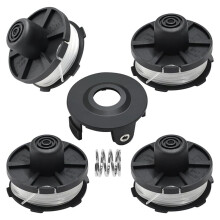 Thread Spools for Grass Trimmer, 4 Pieces Grass Trimmer Cord, Length 8.4 M, Diameter 1.6 mm with Cover and Spring