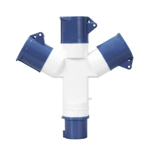 Y-Type Industrial Plug IP44 Waterproof 3Pin 16A Multi-Function Three-Way Connector Branch Socket Three-Phase Power