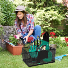 Garden Tool Basket Mesh Gardening Kit Organizer Garden Hand Tools Arrange and Display Storage -Cutlery Storage Basket