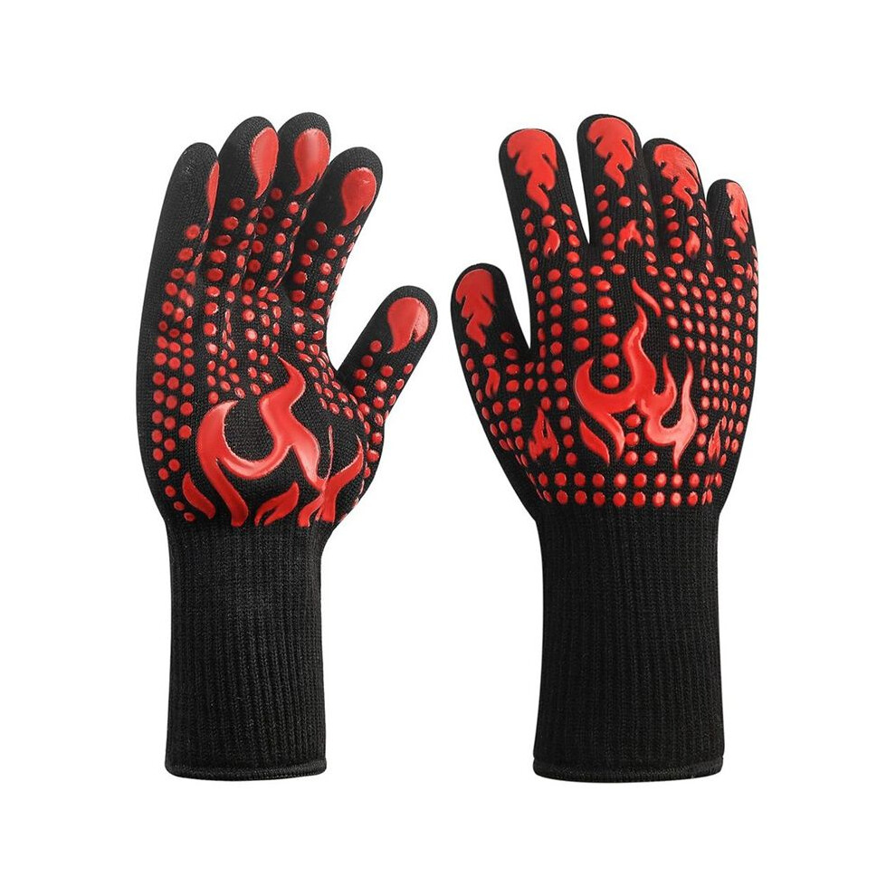 Anti-Slip Heat-Resistant Barbecue Oven Gloves Fireproof Kitchen Cooking Gloves Suitable For High Temperatures To 80 Tauoh