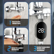 LED Shower Temperature Meter Led Digital Display Baby Bath Water Temperature Gauge - for Baby Bath Kitchen Bathroom