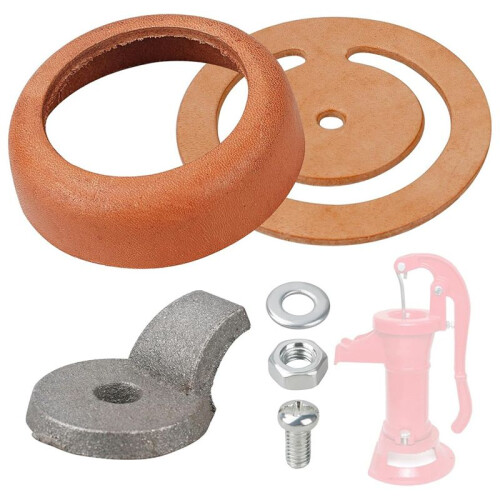 Kit de Reparo de Bomba de Jarro para  1160/PM500 e Bombas Manuais - Inclui Válvula Inferior de 3 1/2 Polegadas, Couro PU, Copo de Couro PU 1