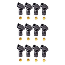 12 Pieces Universal Microphone Clip Holder with 5/8 Inch Male to 3/8 Inch Female Nut Adapters