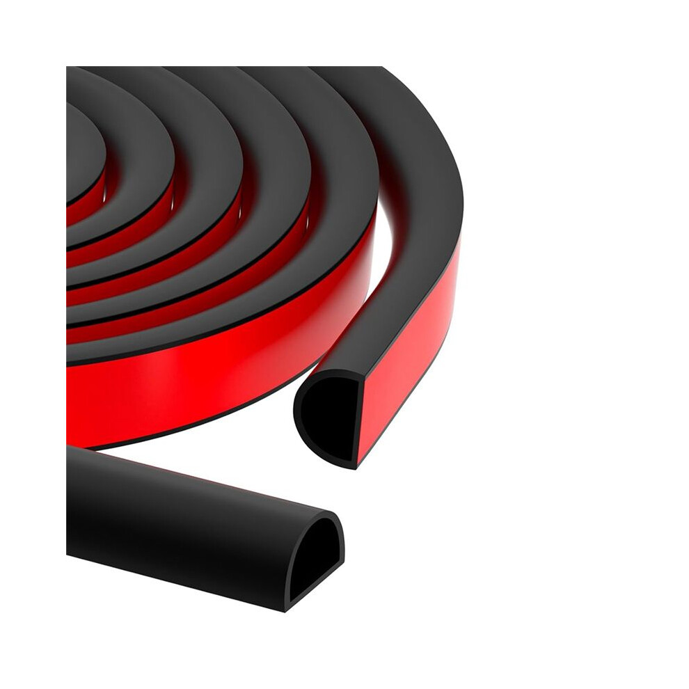 Tauoh 23Ft Weather Stripping Door Seal, Silicone Weather Stripping Self Adhesive Door Seal Strip For Door Frame/Window Black