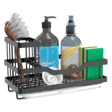 Multifunctional Sponge Holder - Kitchen Sink Holder Organizer with Detachable Brush Holder, 304 Stainless Steel Dish