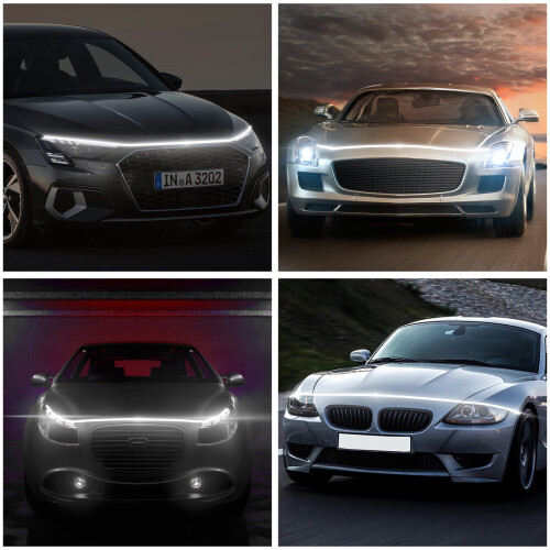 Led Strip Front Car White Bonnet Light RGB Engine Hood 2