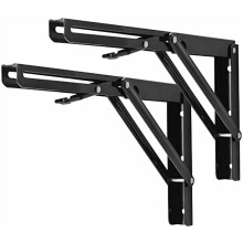 Heavy Duty Folding Shelf Bracket 12 Inch Black 2 Pack