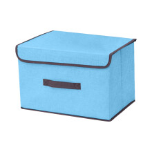 Collapsible Cotton Linen Storage Box for Clothes, Towels & Household Items - Foldable Fabric Bin for Bedroom, Living Room & Travel