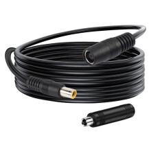 Przewód przedłużający do zasilania energią słoneczną 8 mm, 14 AWG, DC7909, żeńsko-męski, z adapterem DC8020 do zewnętrznych źródeł