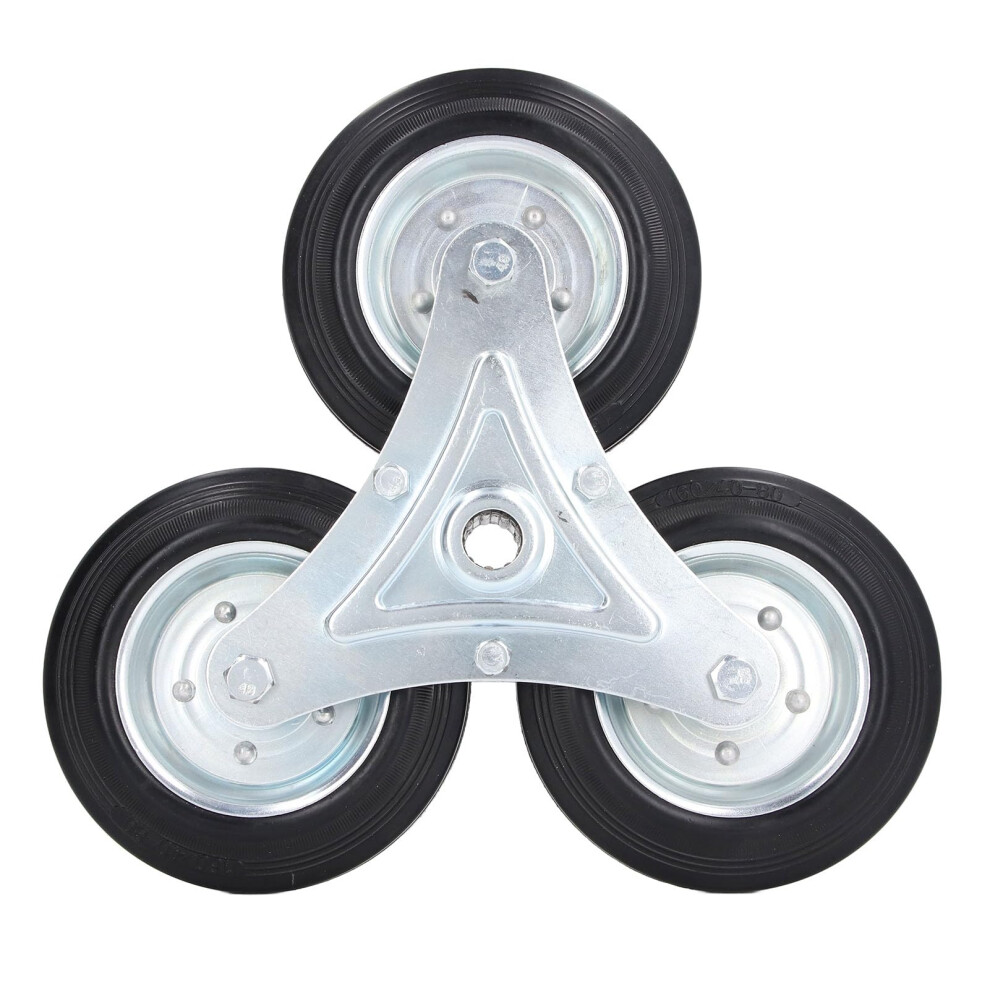 6 Inch Stair Climbing Cart Wheels 300Lbs Load Solid Rubber Tri Wheel Replacement For Utility Cart 9771547291275