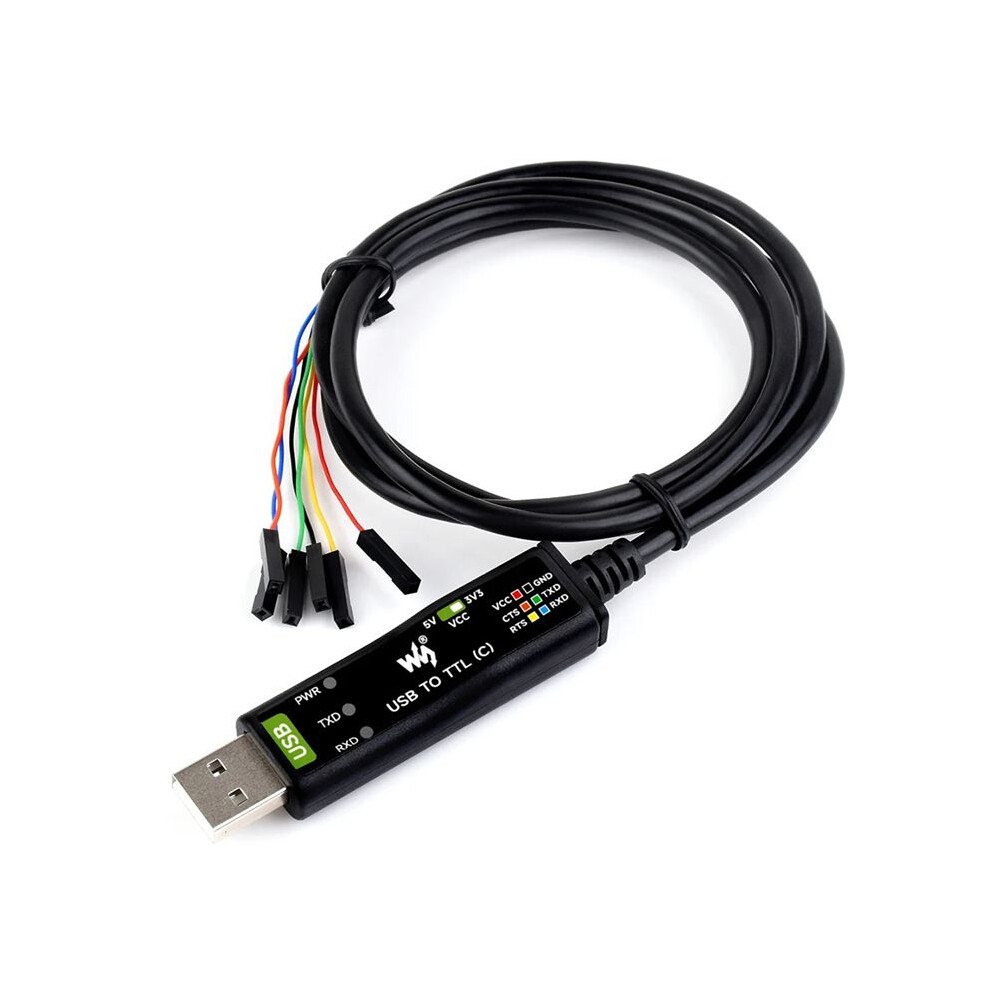 Waveshare Industrial Usb To Ttl (C) 6Pin Serial Module Cable Ft232rnl For Raspberry Pi 5 Serial Port Debugging Module Light 6033122677656