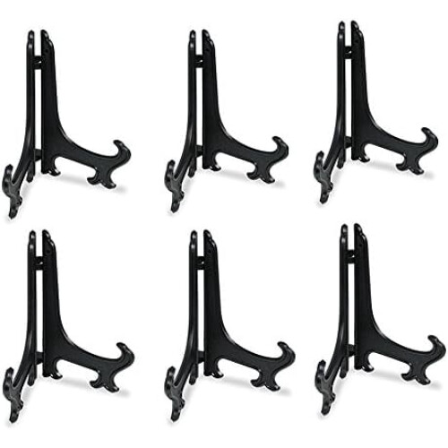 10 Inch Black Plastic Easel Stand Set 6 Pieces