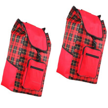 48L Waterproof Oxford Trolley Shopping Bag, Foldable Large Capacity Grocery Cart Replacement Bag