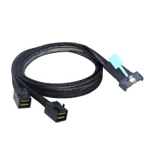MCIO 8i para 2 X SFF 8643 Cabo PCIE Gen5 MCIO 8X para  SAS HD SFF 8643 Cabo de Alta Velocidade para Servidor Data Center 0,5M