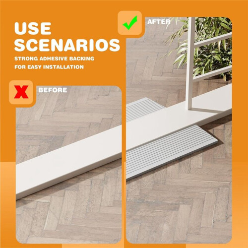 Threshold Ramps for Doorways Self Adhesive Threshold Ramp for Doorways, Wheelchairs, Strollers, Deceleration Ramp Grey