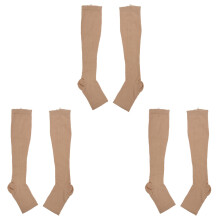 3X L'Augmentation de la Circulation de la Jambe Chaussettes de Compression Soutien de Jambe Bas Beige M