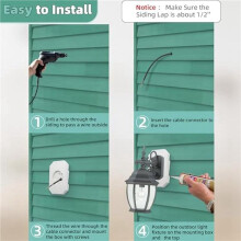 Bloc de Montage de Revêtement, 8141DBL Bloc de Montage D'Éclairage Extérieur à Boîtier Intégré, 4 Jeux pour Revêtement Double de 1/2 Pouce et