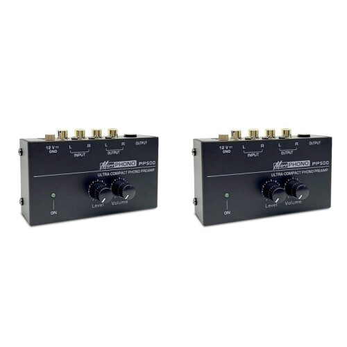 2X PP500 Record Player Preamplifier Vinyl Turntable Amplifier Preamplifier Turntable Volume Control Amplifier US PLUG