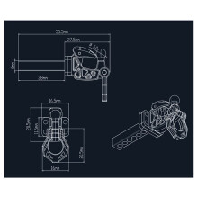 2X Metal Rear Bumper Tow Trailer Hook Drop Hitch Receiver for 1/8 1/10 RC Crawler Car Axial SCX10 TRX4 D90 B