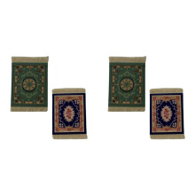 4X Persian Woven Coasters Carpet Pattern Coaster Dining Table Decoration Technology.-Green