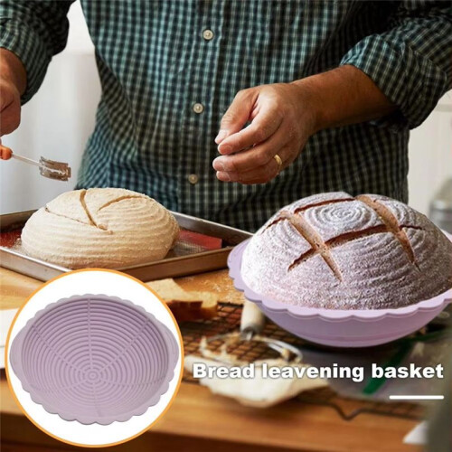 Silicone Bread Proofing Basket, Non-Stick, Ideal for Sourdough Bread Fermentation, Essential Kitchen Bread Making Tool A